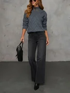 Swetry damskie - Milan Kiss Sweter w kolorze ciemnoszarym - miniaturka - grafika 1