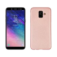 Etui i futerały do telefonów - NoName Etui Carbon Fiber Samsung A6 2018 różowo-złoty/rosegold - miniaturka - grafika 1
