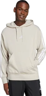 Bluza męska adidas Essentials 3-Stripes French Terry Hoodie beżowa JE6367 XL - Bluzy męskie - miniaturka - grafika 1