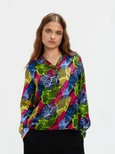 Bluzki damskie - Multikolorowa bluzka z printem - miniaturka - grafika 1