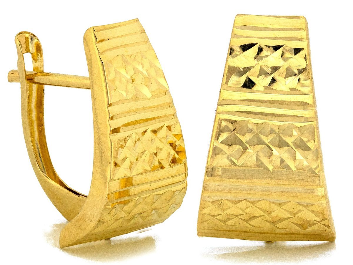 Kolczyki złote 585 diamentowane 1.73g