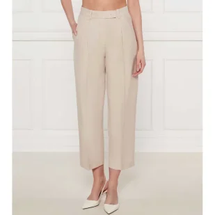 Tommy Hilfiger Spodnie cygaretki Tapered fit z dodatkiem lnu - Spodnie damskie - miniaturka - grafika 1