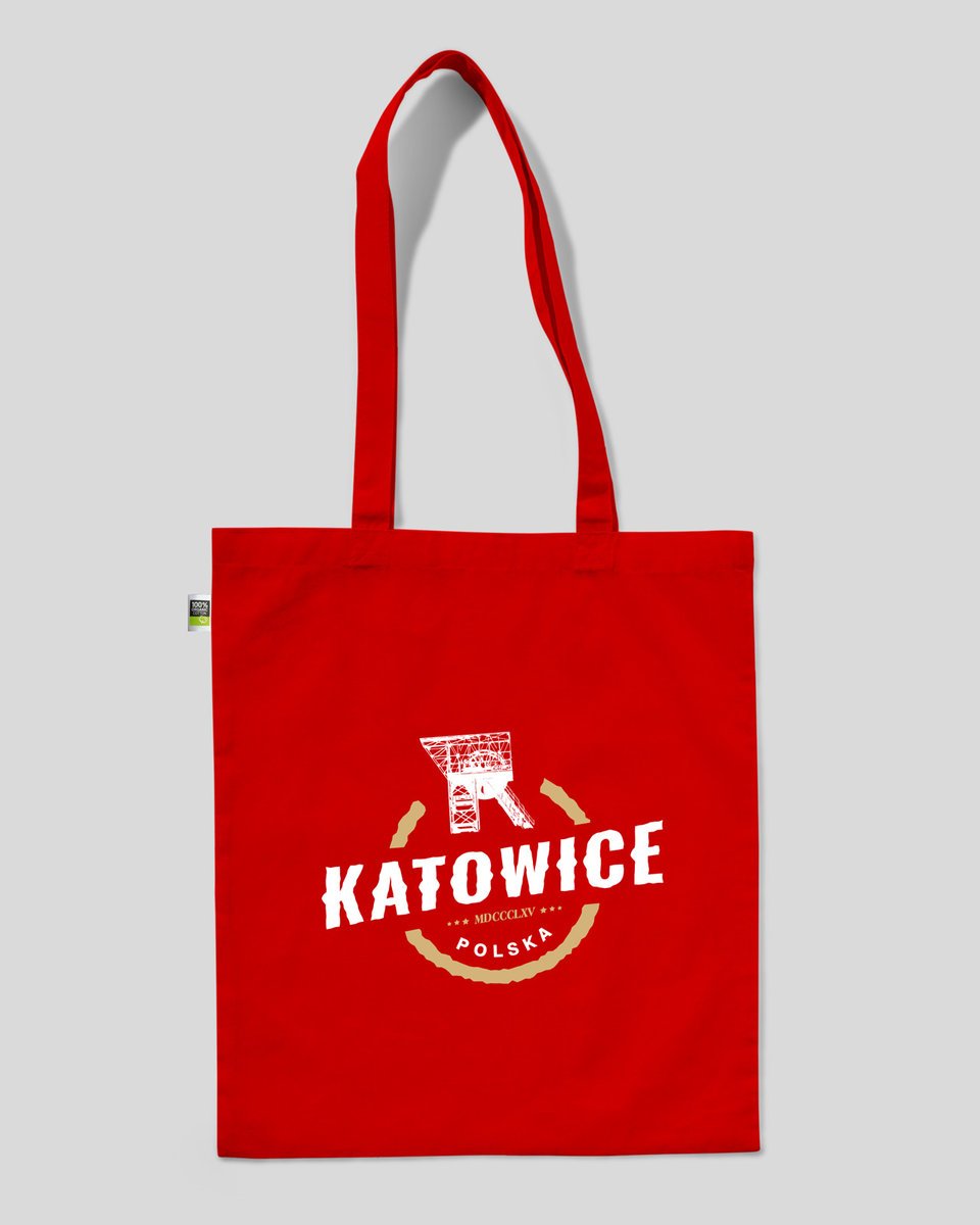torba bawełniana na prezent na zakupy KATOWICE Czerwony