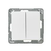 Wyłączniki światła i elektryczne - LEDart podwójny ecru ŁP-2Y/m/27 Impresja Ospel - miniaturka - grafika 1