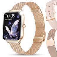 Smartwatch - Smartwatch Zegarek Damski Pl Menu Rozmowy Wodoodporny Powiadomienia Premium - miniaturka - grafika 1