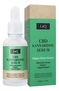 LaQ CBD Kannabidiol Serum Aktywne Serum kojąco-regenerujące Happy Green 30ml - Pozostałe kosmetyki do pielęgnacji twarzy - miniaturka - grafika 1