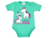 Body dla niemowląt - Body niemowlęce krótki rękaw JA I MAMUSIA KOCHAMY TATUSIA MIĘTA 56 - miniaturka - grafika 1