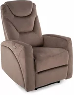 Fotele - Fotel rozkładany elektrycznie KRONOS VELVET cappuccino - miniaturka - grafika 1