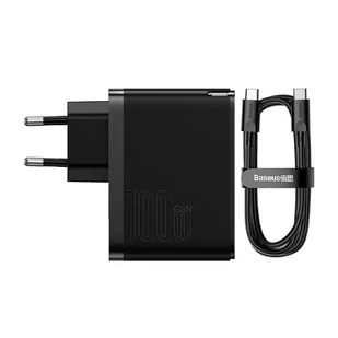 Ładowarka sieciowa Baseus GaN5 Pro, USB-C + USB, 100W + kabel (czarna) - Ładowarki do telefonów - miniaturka - grafika 2