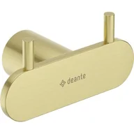 Wieszaki łazienkowe - Deante Round Haczyk podwójny złoto szczotkowane ADR_R121 - miniaturka - grafika 1
