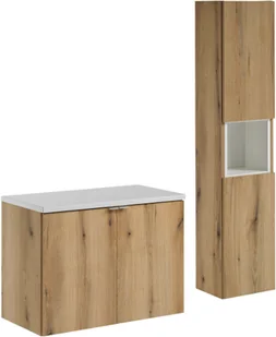 Zestaw meblowy 80cm z blatem i Szafką wysoką - Meble łazienkowe - miniaturka - grafika 1