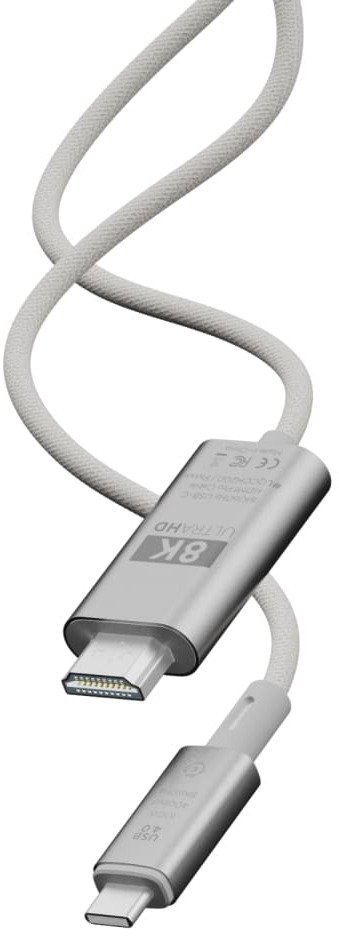 Linq LINQ - 8K/60Hz Pro Kabel USB-C na HDMI 2m - Srebrny