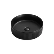 Umywalki - Mexen Grovo umywalka nablatowa ryflowana 35 x 35 cm, czarna mat - 22303585 - miniaturka - grafika 1