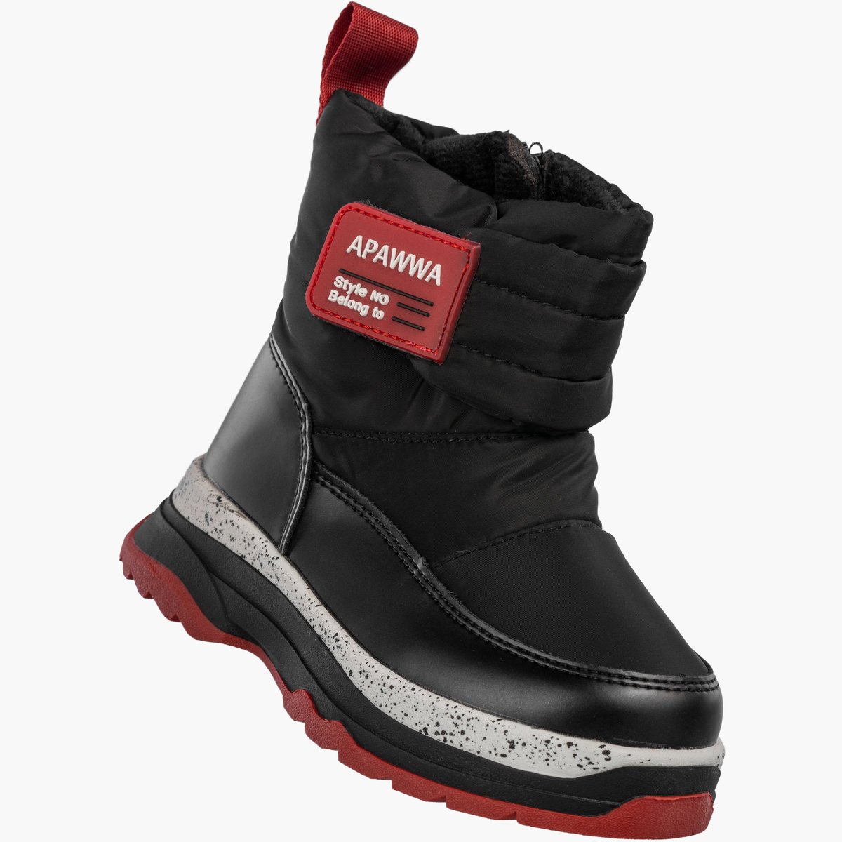 Śniegowce Dziecięce Ekoskóra Ocieplane Buty Zimowe Na Zamek Czarne APAWWA Czarny 29