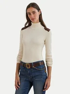 Swetry damskie - LAUREN RALPH LAUREN Golf 200951386001 Écru Slim Fit - miniaturka - grafika 1