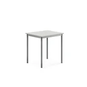 Meble do szkół i przedszkoli - Stół SONITUS, 700x600x720 mm, szary laminat, szary aluminium - miniaturka - grafika 1