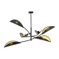 Lampy sufitowe - Emibig LOTUS 6 BLACK/GOLD 1106/6 lampa sufitowa żyrandol oryginalny Design abażury 1106/6 - miniaturka - grafika 1