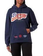 Bluzy damskie - Tommy Jeans Damska bluza z kapturem Tjw Relaxed Tommy, Ciemna granatowa, M - miniaturka - grafika 1