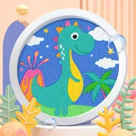 Zabawki kreatywne - HAFT DIAMENTOWY MOZAIKA DIAMENTOWA DINOZAUR SMOK PREZENT DLA CHŁOPCA DZIECKA WYSZYWANIE DIAMENTAMI - miniaturka - grafika 1