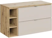Szafki łazienkowe - Szafka pod umywalkę nablatową BELLA CASHMERE 80cm kaszmir/dąb artisan - zestaw 100 cm z regałem i blatem COMAD - miniaturka - grafika 1