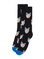 Skarpetki męskie - Happy Socks Skarpety "Cat" w kolorze niebiesko-czarnym - miniaturka - grafika 1