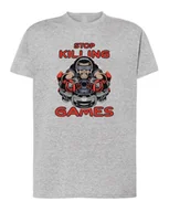 Koszulki i topy damskie - Koszulka Stop Killing Games Szara M - miniaturka - grafika 1