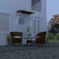 Markizy - vidaXL Markiza zwijana z LED, 150 x 150 cm, antracytowa vidaXL - miniaturka - grafika 1