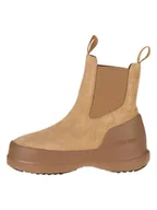 Botki damskie - Moon Boot Skórzane botki "Luna Chelsea Suede" w kolorze jasnobrązowym - miniaturka - grafika 1