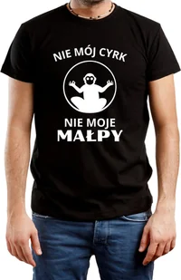 T-SHIRT MĘSKI MAŁPA CYRK PREZENT ŚMIESZNA KOSZULKA CZARNA R-XS A402 - Koszulki męskie - miniaturka - grafika 1