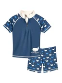 Kąpielówki dla chłopców - Playshoes 2-częściowy zestaw kąpielowy w kolorze niebieskim - miniaturka - grafika 1