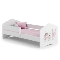 Łóżka dla dzieci i młodzieży - Łóżko dziecięce FALA z barierką 140x70 Dziewczynka z jednorożcem - miniaturka - grafika 1