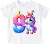 Koszulki dla dziewczynek - Koszulka na 9 urodziny dla dziewczynki - miniaturka - grafika 1