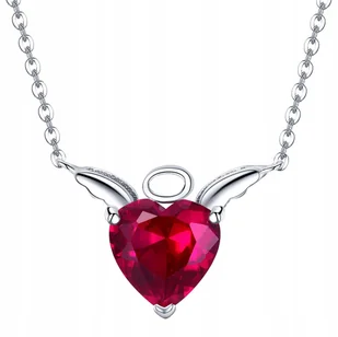 Srebrny łańcuszek pr 925 z czerwonym SERCEM LS019 - Łańcuszki - miniaturka - grafika 1