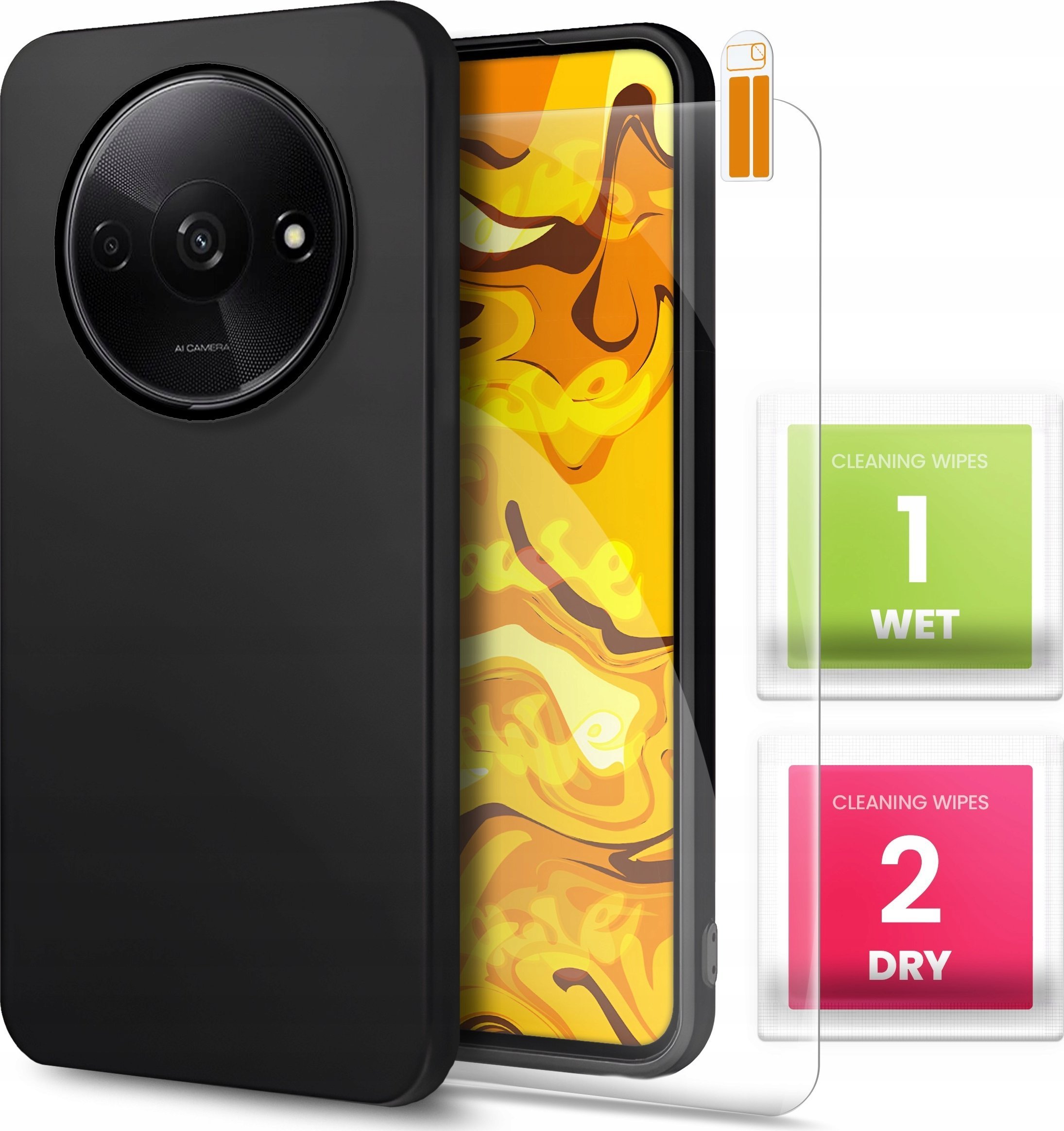 ETUI DO XIAOMI REDMI A3 4G OBUDOWA CZARNE MATOWE SILIKON POKROWIEC SZKŁO