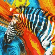Malowanie po numerach - Malowanie po numerach - Kolorowa zebra 50x50cm - miniaturka - grafika 1