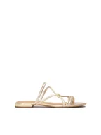 Klapki i japonki damskie - Złote klapki z możliwością noszenia jako sandały - miniaturka - grafika 1