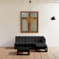 Meble ogrodowe - vidaXL 5-cz. zestaw wypoczynkowy do ogrodu, z poduszkami, lita sosna 3076543 - miniaturka - grafika 1