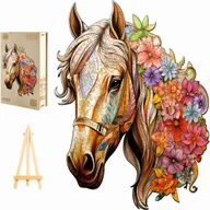 Puzzle - PUZZLE DREWNIANE KOŃ DUŻE 270 ELEMENTÓW PIĘKNA KLACZ W DREWNIANYM PUDEŁKU - miniaturka - grafika 1