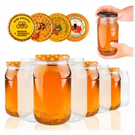Pojemniki kuchenne - 60x SŁOIK SZKLANY 900 ml SŁOIKI NA PRZETWORY MIÓD MIODY KOMPOT + ZAKRĘTKI - miniaturka - grafika 1