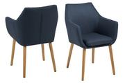 Krzesła - AC Design Furniture 0000055607 Arm Trine, 58 x 58 x 84 cm, Lederlook Vintage cognac, rama siedziska, oparcia krzeseł Drewniane, dąb, olejowana 59329 - miniaturka - grafika 1