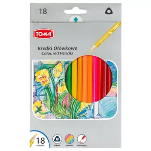 Kredki ołówkowe trójkątne 18 kolorów TOMA 5901133544834 - Przybory szkolne - miniaturka - grafika 3