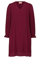 Sukienki - Cartoon Damska sukienka plisowana jednokolorowa, Red Plum, 40 - miniaturka - grafika 1