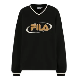 Bluza damska Fila Haelen dresowa czarna z aplikacją-L - Bluzy damskie - miniaturka - grafika 1
