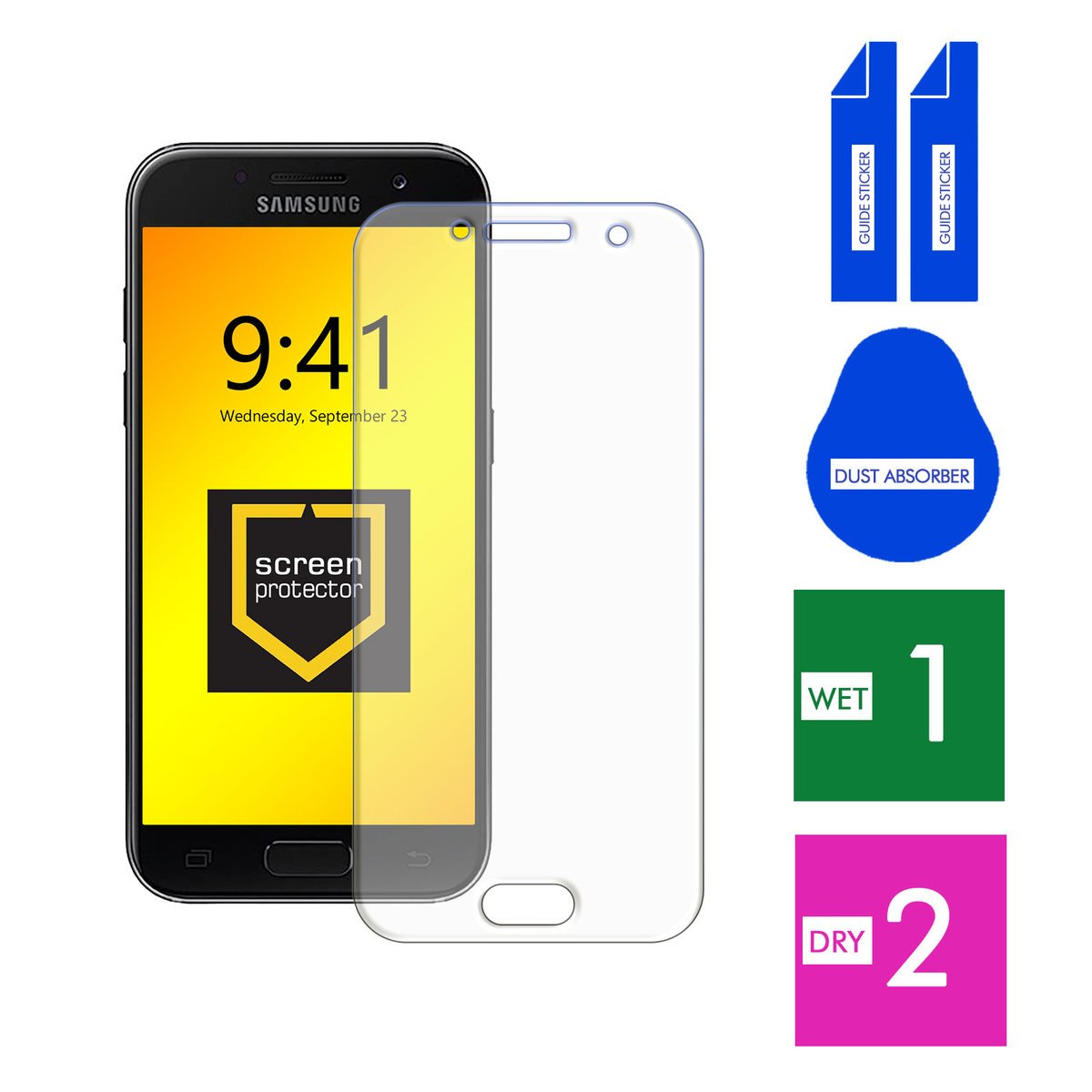SZKŁO HARTOWANE DO SAMSUNG GALAXY A3 2017 SZYBKA 9H OCHRONNE PANCERNE