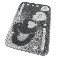 Dywaniki łazienkowe - Miękka Antypoślizgowa Shaggy 3D Chłonna Mata łazienkowa 50x80 cm w Kiery Szary - miniaturka - grafika 1