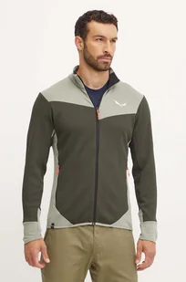 Salewa bluza sportowa Puez Waffle Hybrid kolor zielony gładka 00-0000028859 - Bluzy męskie - miniaturka - grafika 1