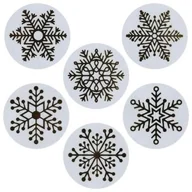 Szkolne artykuły papiernicze - Naklejki papierowe na taśmie Śnieżynki 25mm 500szt - miniaturka - grafika 1