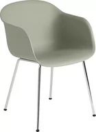 Fotele i krzesła ogrodowe - Fotel Fiber Tube szarozielony na chromowanych nogach - miniaturka - grafika 1