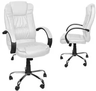 Fotele i krzesła biurowe - MALATEC Fotel Biurowy MALATEC ekoskóra /biały/ - miniaturka - grafika 1