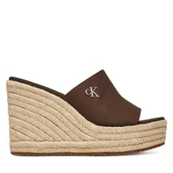 Klapki i japonki damskie - Klapki Calvin Klein Wedge Rope Slide Mg YW0YW01699 Brązowy - miniaturka - grafika 1